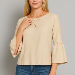 Altar’d State Crop Top Faux Suede Cream Size M